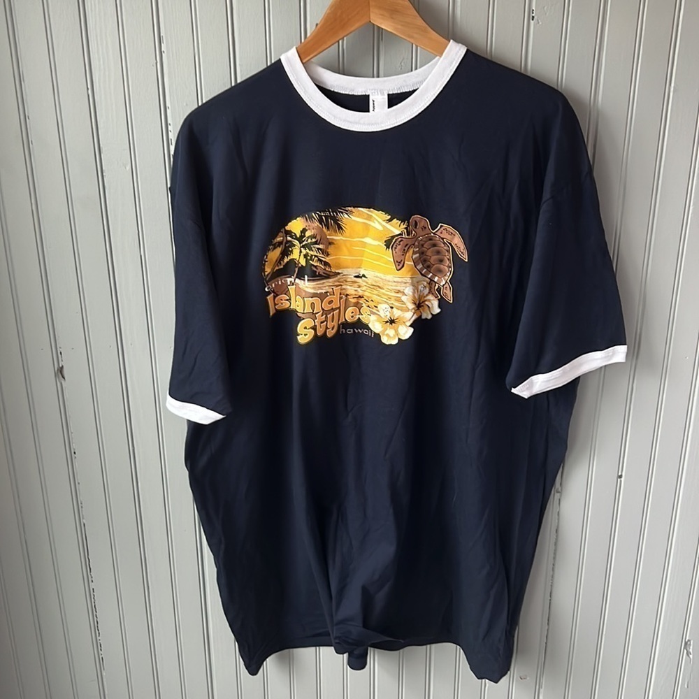 AMERICAN APPAREL Men’s Hawaii Island Beach Tee Shirt 100% Cotton XXL Brand New